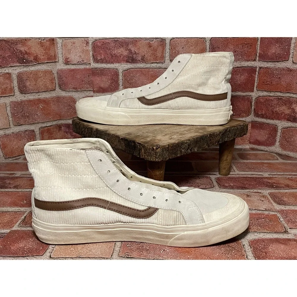 Vans x Thalia Surf Shop Sk8-Hi Corduroy Suede Cream Brown Mens 11 Sneakers